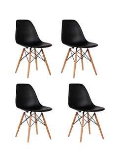 AE 4-Piece Dining Chair Set Black/Beige  - Image 1