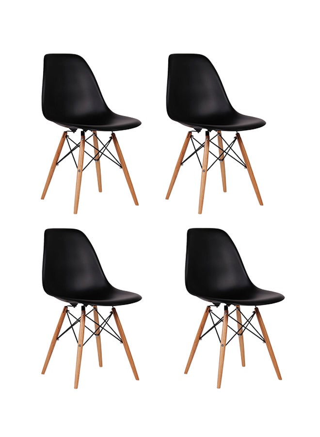 AE 4-Piece Dining Chair Set Black/Beige - Image 1