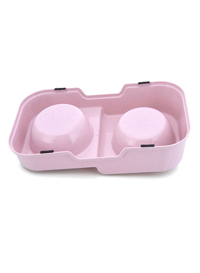 Sharpdo Removable Dual Pet Feeding Bowl Pink/Silver - Image 3