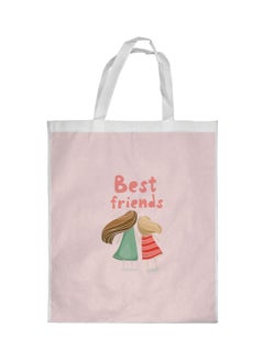 Generic Best Friends Printed Shopping Bag Pink/White 