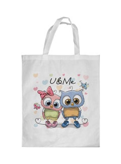 U & Me Printed Shopping Bag White