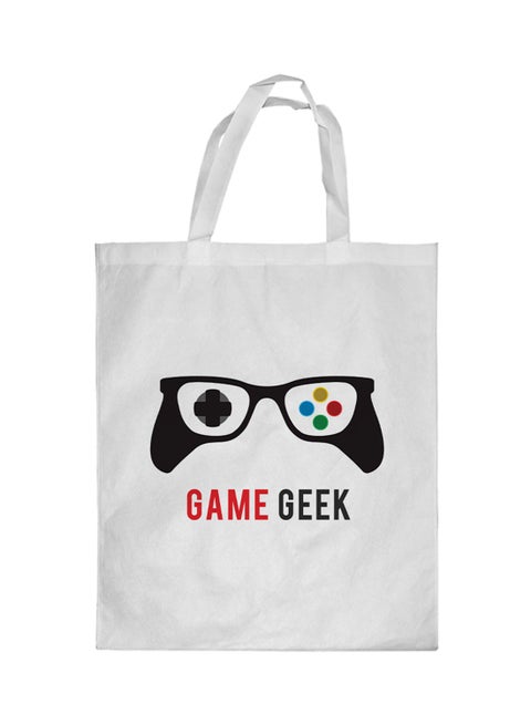 Game Geek Printed Shopping Bag White
