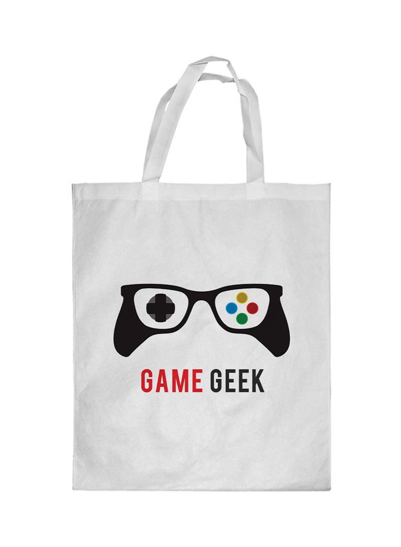 Game Geek Printed Shopping Bag White