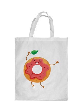 Donut Printed Shopping Bag White - v1548907843/N20767369A_1