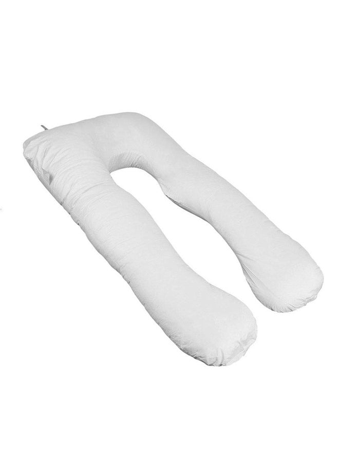 Belly Contoured Body U-Shaped Extra Comfort Cuddler Pregnancy Pillow White  - Image 2
