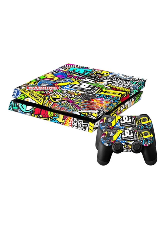 DATA FROG 3-Piece Skin Sticker Set For PlayStation 4 Console And Controller