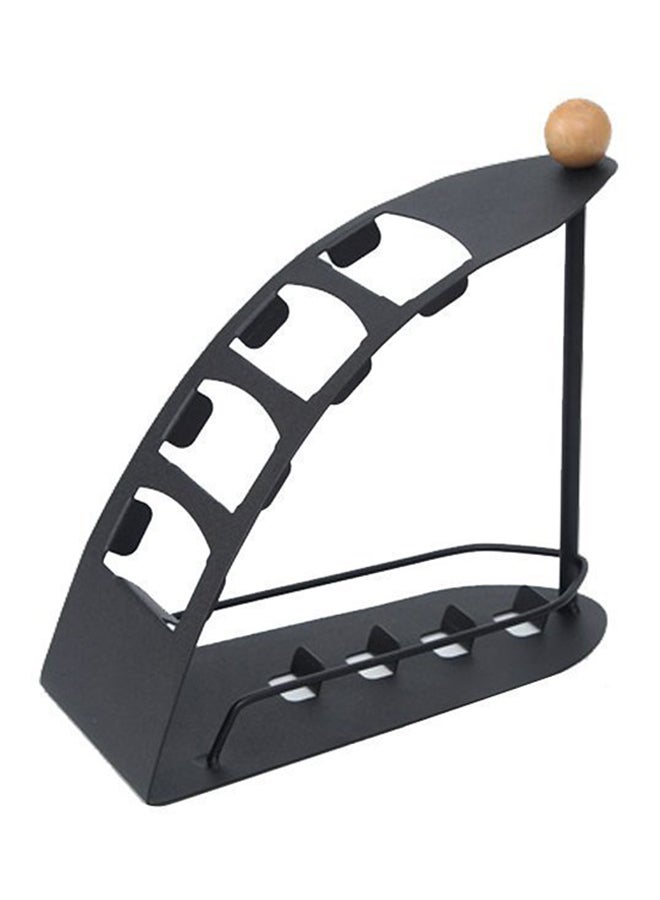 4 Compartments Stylish Remote Stand Black 10x20x11cm - Image 1