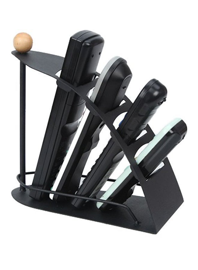 4 Compartments Stylish Remote Stand Black 10x20x11cm - Image 4