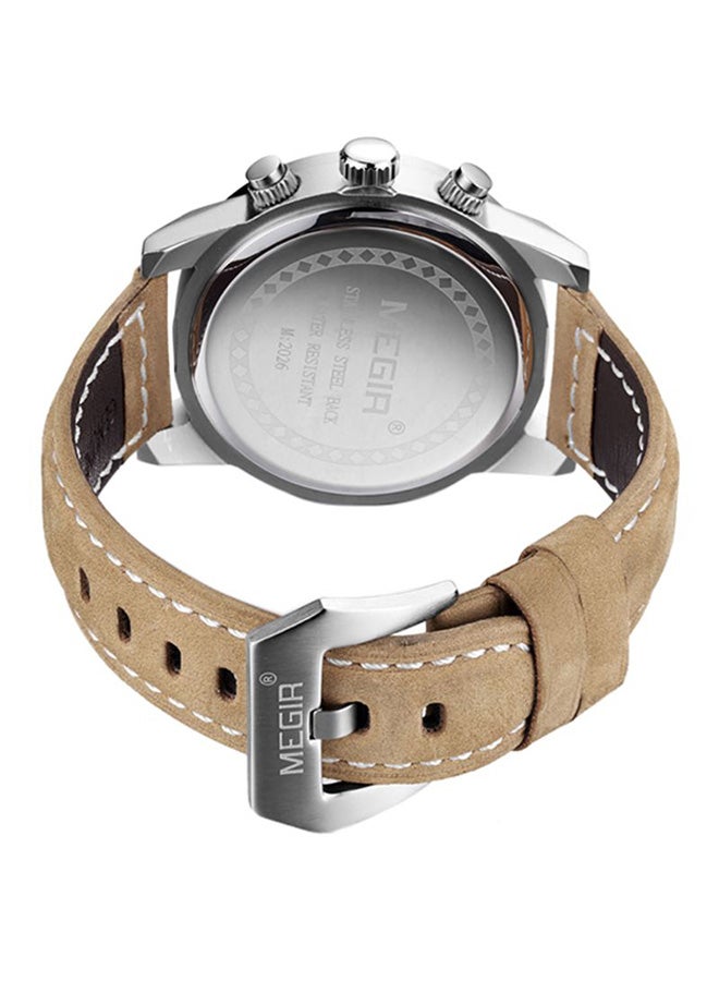 MEGIR Men's Water Resistant Leather Analog Watch 2026 - Image 2