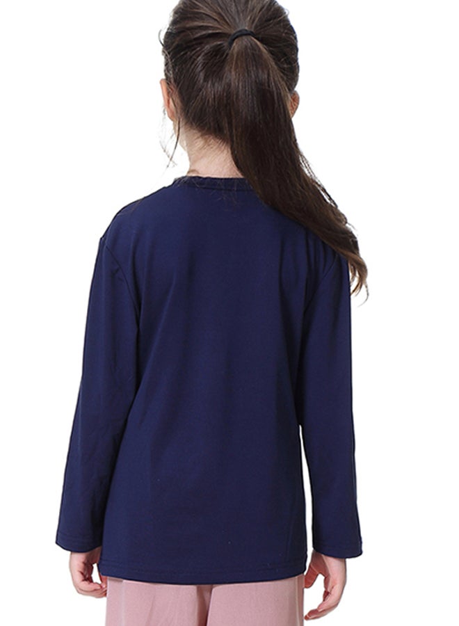 Sharpdo Round Neck T-Shirt Navy Blue  - Image 2