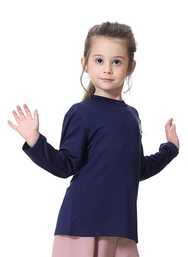 Sharpdo Round Neck T-Shirt Navy Blue  - Image 3