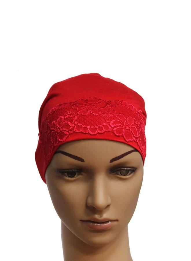 Sharpdo Crochet Border Inner Tube Hijab Red - Image 2