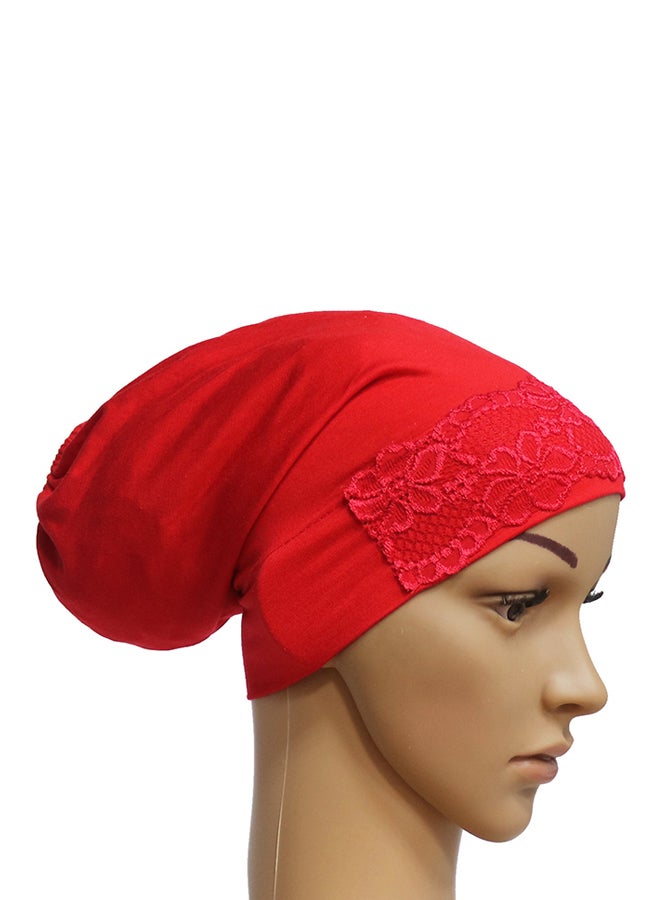 Sharpdo Crochet Border Inner Tube Hijab Red - Image 3