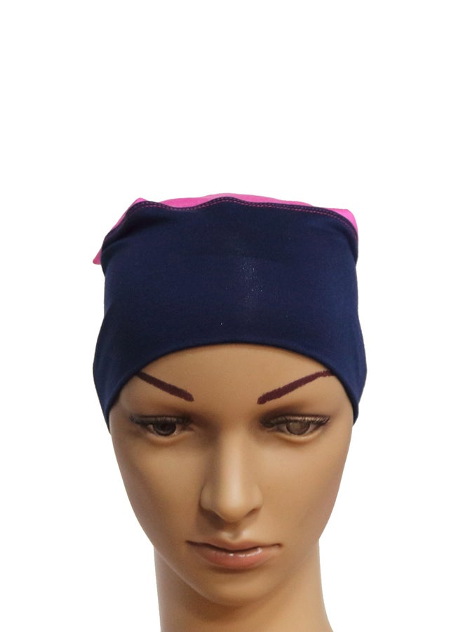 Double Layer Inner Tube Hijab Pink/Navy Blue