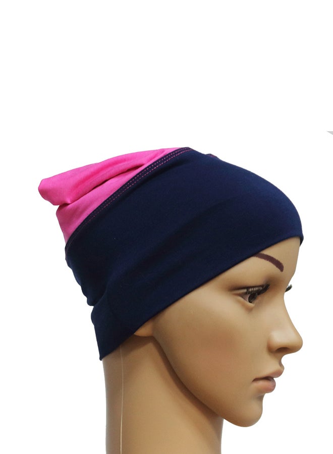 Double Layer Inner Tube Hijab Pink/Navy Blue