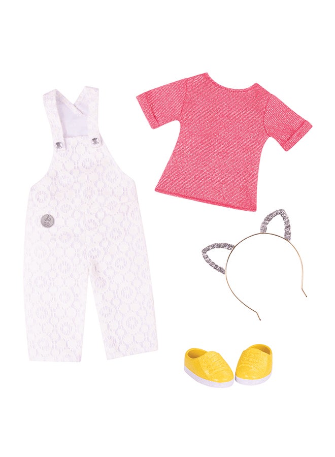 Glitter Girls Deluxe Doll Lace Overalls Outfit - Image 1