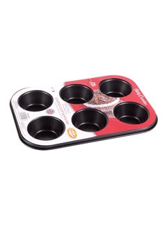 Betty Crocker 6-Cup Texas Muffin Pan Grey 26.5x18.5x3centimeter 