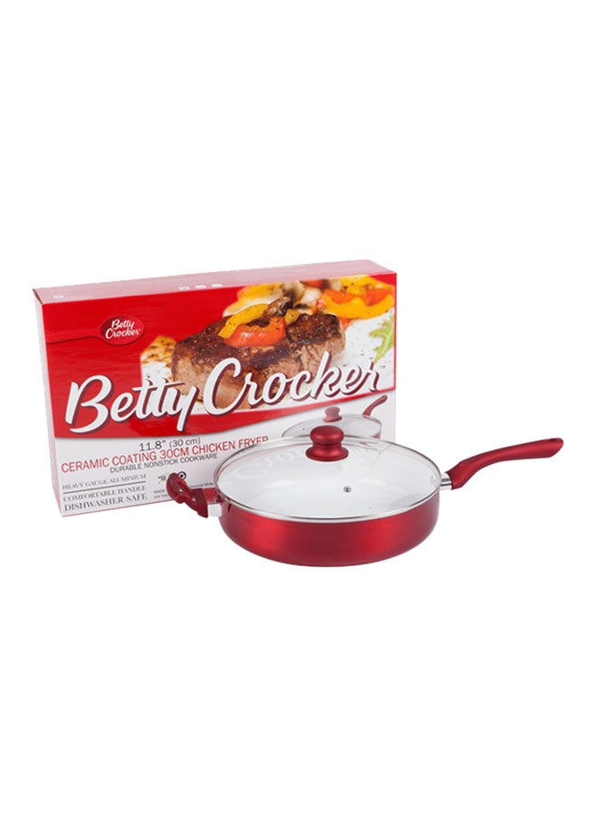 Betty Crocker - Non-Stick Deep Frypan Red 30centimeter - Image 1