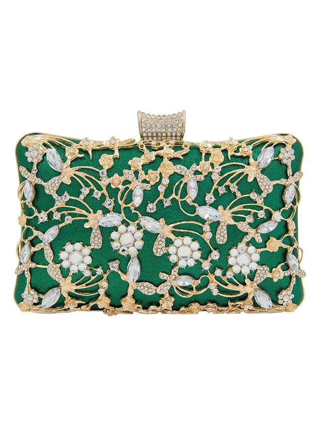 Sharpdo Rhinestone Evening Clutch Green - Image 2