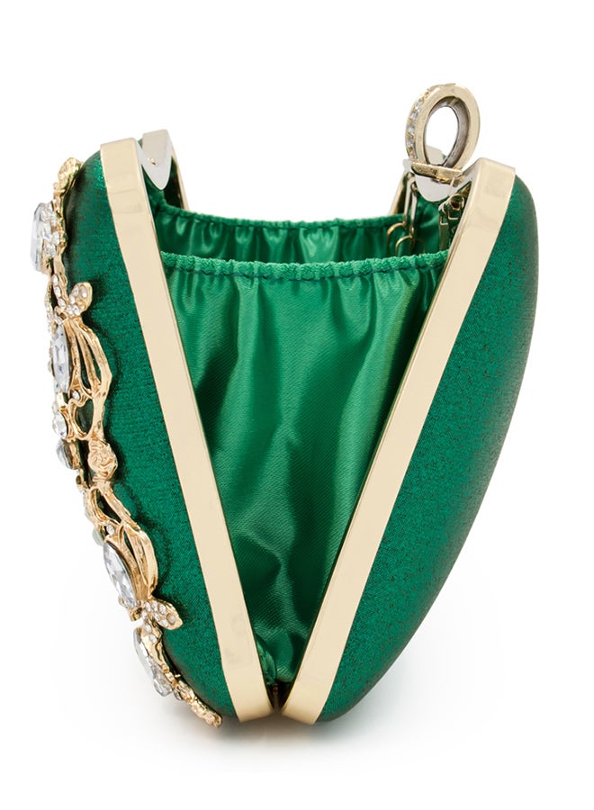 Sharpdo Rhinestone Evening Clutch Green - Image 3