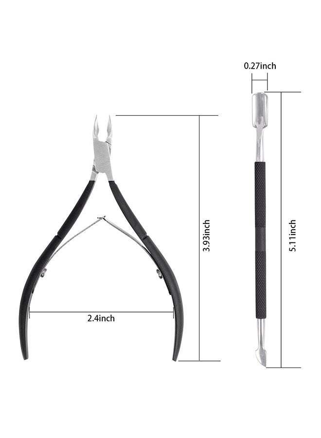 CYTHERIA - Cuticle Trimmer With Cuticle Pusher Black - Image 1