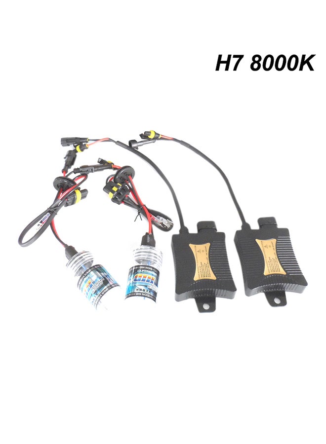 مجموعة مصابيح أمامية زينون مقاس H7 بجهد 12 فولت وقدرة 55 وات طراز 8000K - Image 1