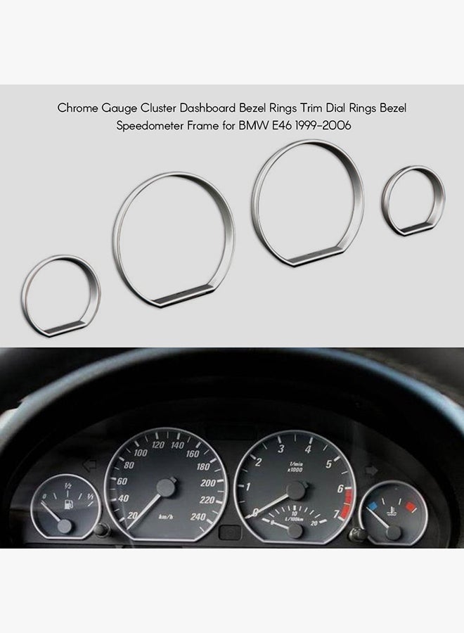 Generic Chrome Gauge Cluster Dashboard Bezel Rings Frame For BMW E46 1999-2006  - Image 4