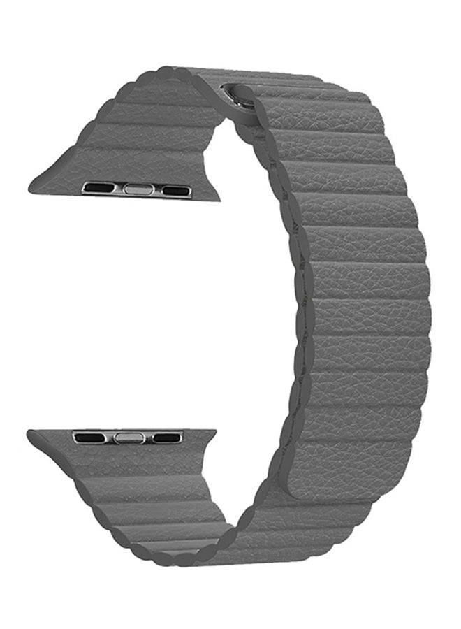 HQPro Genuine Leather Loop Band For Apple Watch 38mm Grey - Image 1