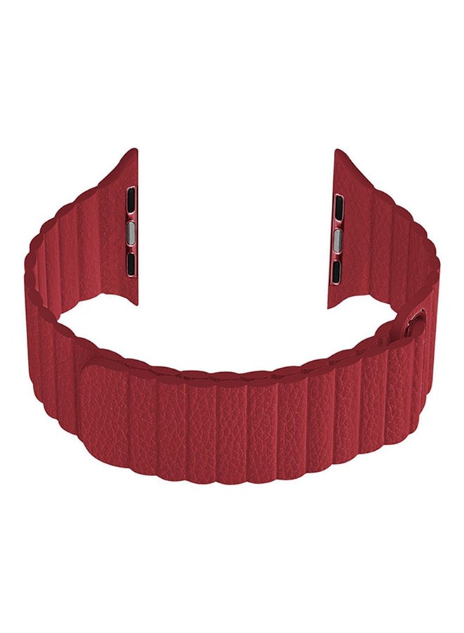 HQPro - Genuine Leather Loop Band For Apple Watch 42/44mm Red - Image 1