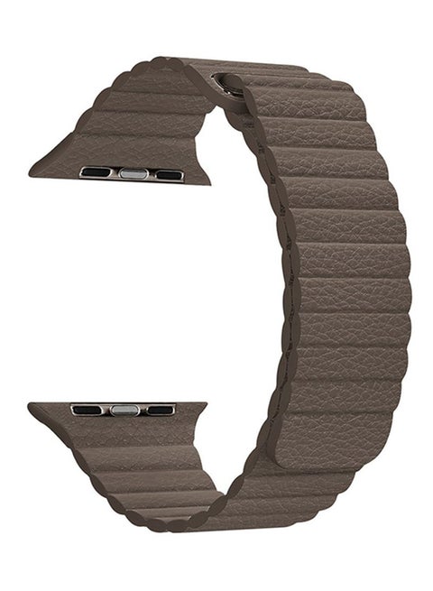 Genuine Leather Loop Band For Apple Watch 44mm Brown