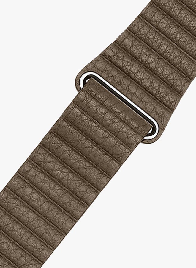 HQPro - Genuine Leather Loop Band For Apple Watch 44mm Brown - Image 1