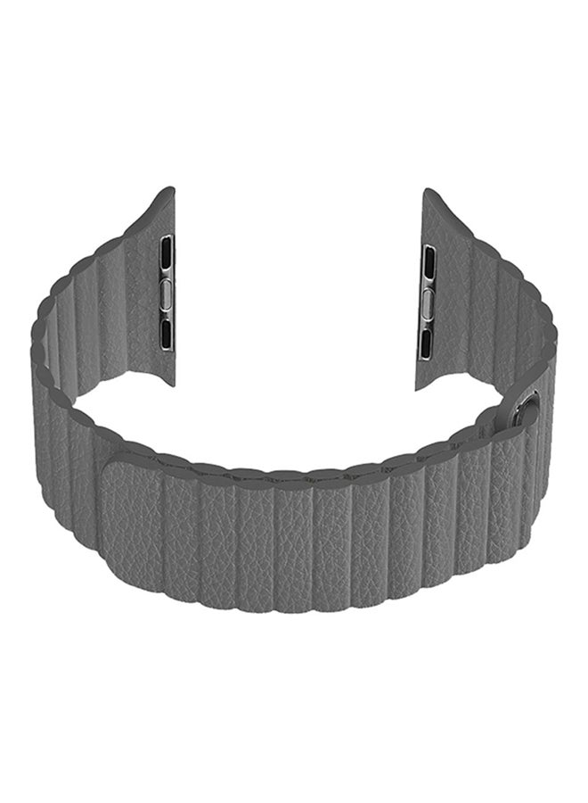 HQPro - Leather Loop Strap For Apple Watch 44mm Gray - Image 1