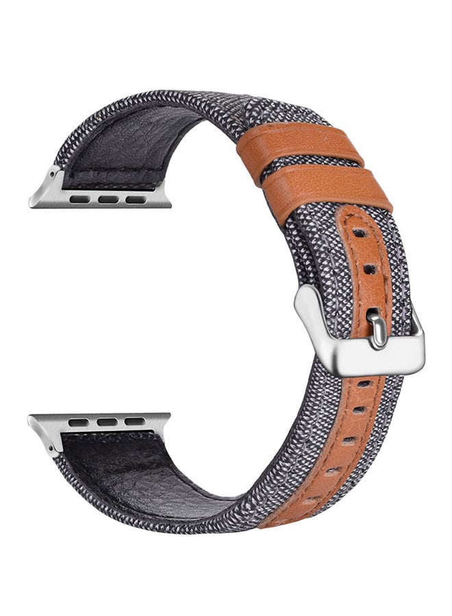 إتش كيو برو سوار من الجلد ملفوف بالقماش لساعة أبل مقاس 42 مم رمادي - Image 1