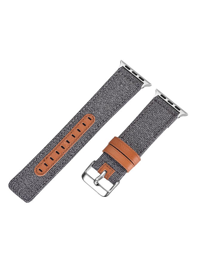 إتش كيو برو سوار من الجلد ملفوف بالقماش لساعة أبل مقاس 42 مم رمادي - Image 3