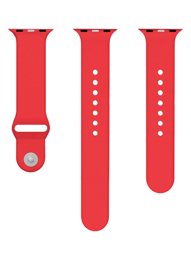 إتش كيو برو سوار رياضي من السيليكون لساعة أبل 42 ملم أحمر - Image 1