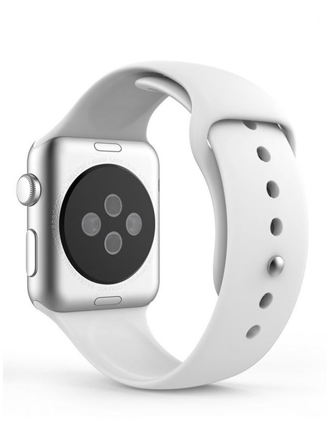 HQPro Silicone Strap For Apple Watch 42mm White - Image 2