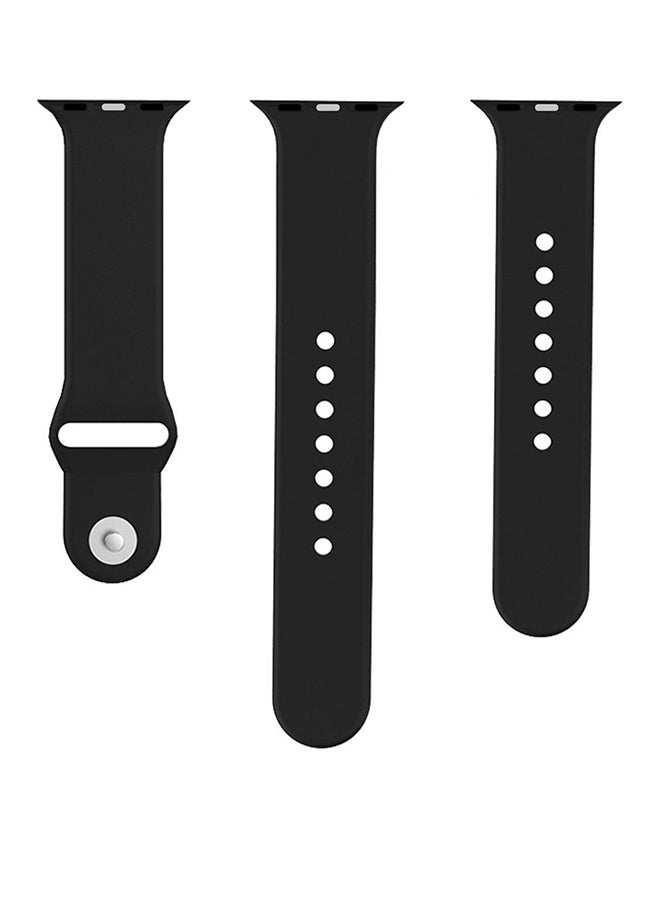 HQPro - Silicone Replacement Wristband For Apple Watch 44mm Black - Image 1