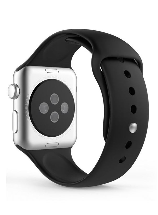 HQPro - Silicone Replacement Wristband For Apple Watch 44mm Black - Image 1