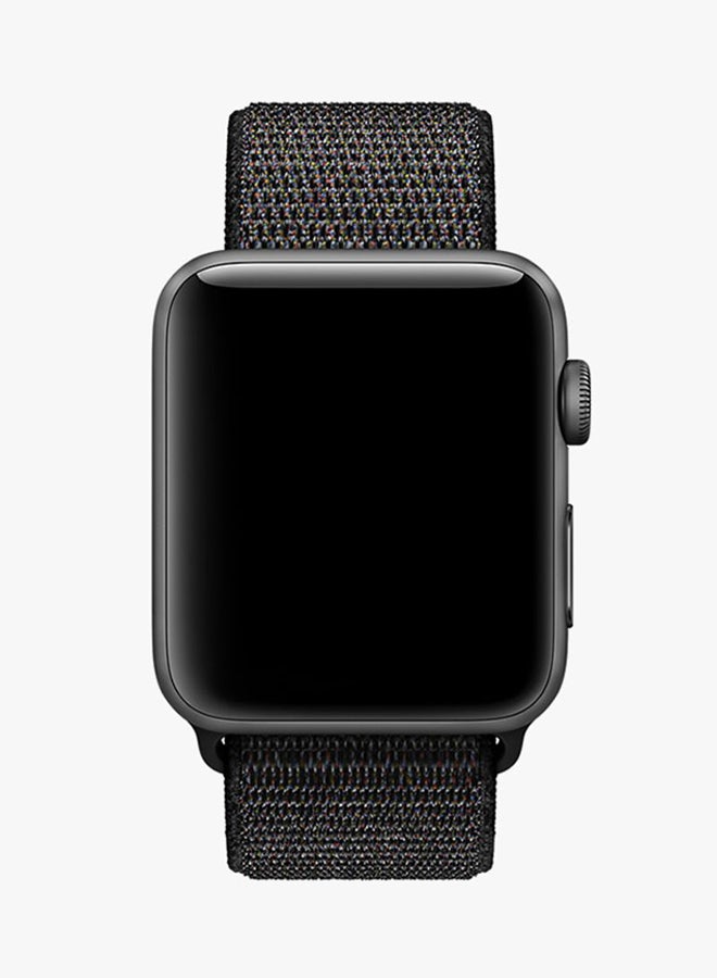 HQPro - Woven Nylon Sport Loop Strap For Apple Watch 44mm Black - Image 1
