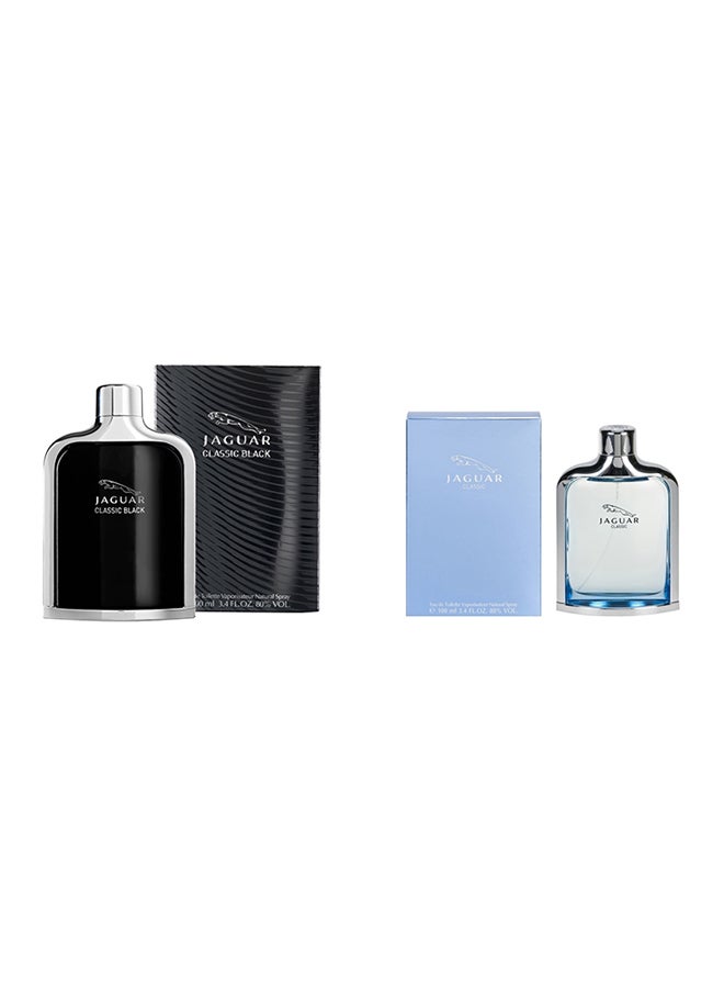 JAGUAR Classic Black And Classic Blue EDT Gift Set (Classic Black EDT 100 ml and Classic Blue 100 ml)  - Image 1