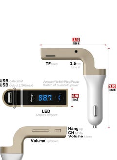 CARG7 Bluetooth FM Transmitter With USB Car Charger Multicolour  - Image 3
