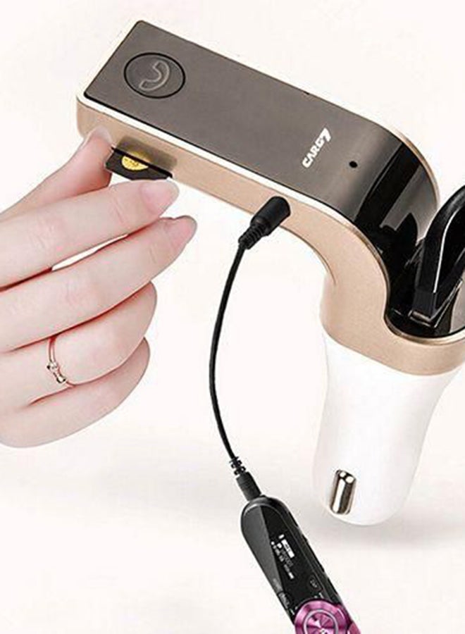 كار جي 7 شاحن سيارة 4 في 1 بمنفذ USB مع مشغل وسائط مدمج ذهبي/ أسود - Image 3