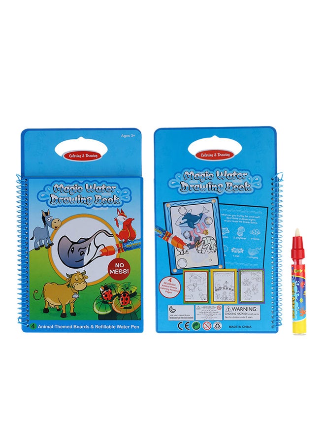 Magic Water Drawing Book With Magic Pen- Animal Series Paintings Blue - Image 1