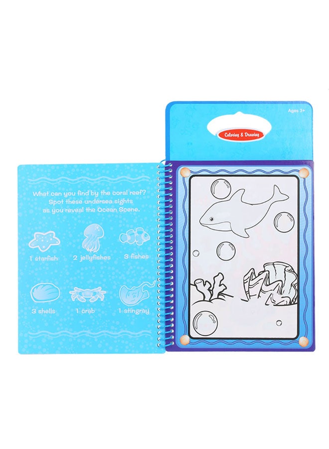 Magic Water Drawing Book With Magic Pen- Animal Series Paintings Blue - Image 3