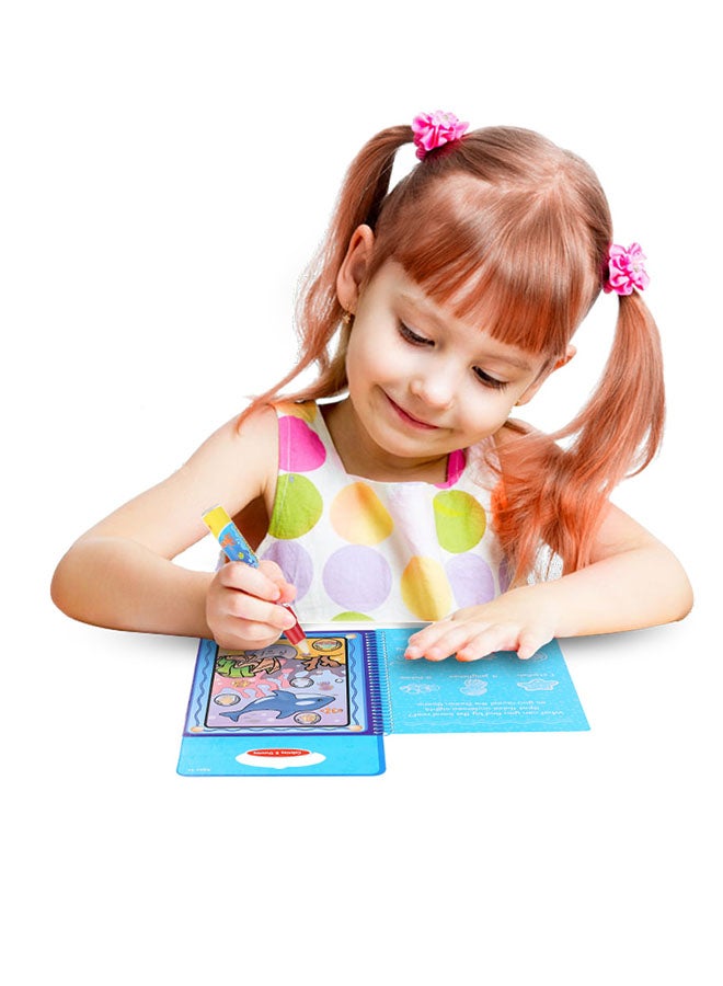 Magic Water Drawing Book With Magic Pen- Animal Series Paintings Blue - Image 4