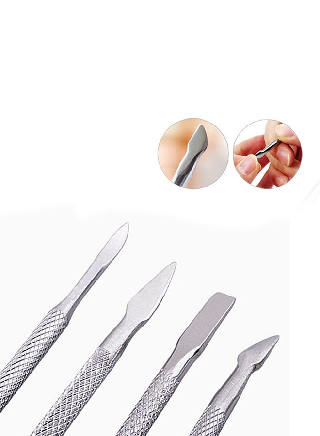 سيثيريا طقم ملاقط احترافية على شكل ملاعق من الستانلس ستيل لتقليم الأظافر وإزالة الجلد  الميت فضي - Image 3