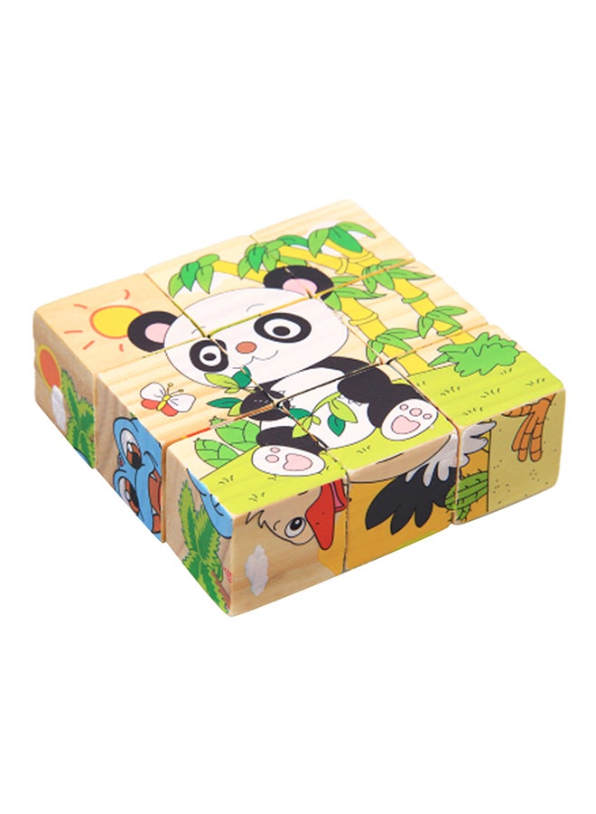 3D Puzzle Six Sides 9-Piece Wooden Baby panda Jigsaw Puzzle - Image 1
