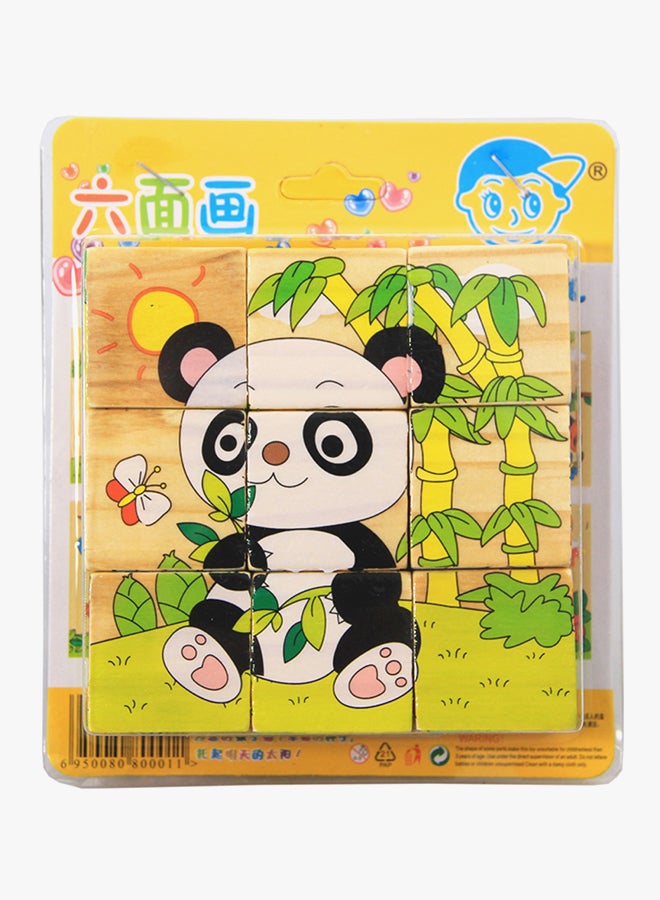 3D Puzzle Six Sides 9-Piece Wooden Baby panda Jigsaw Puzzle - Image 3
