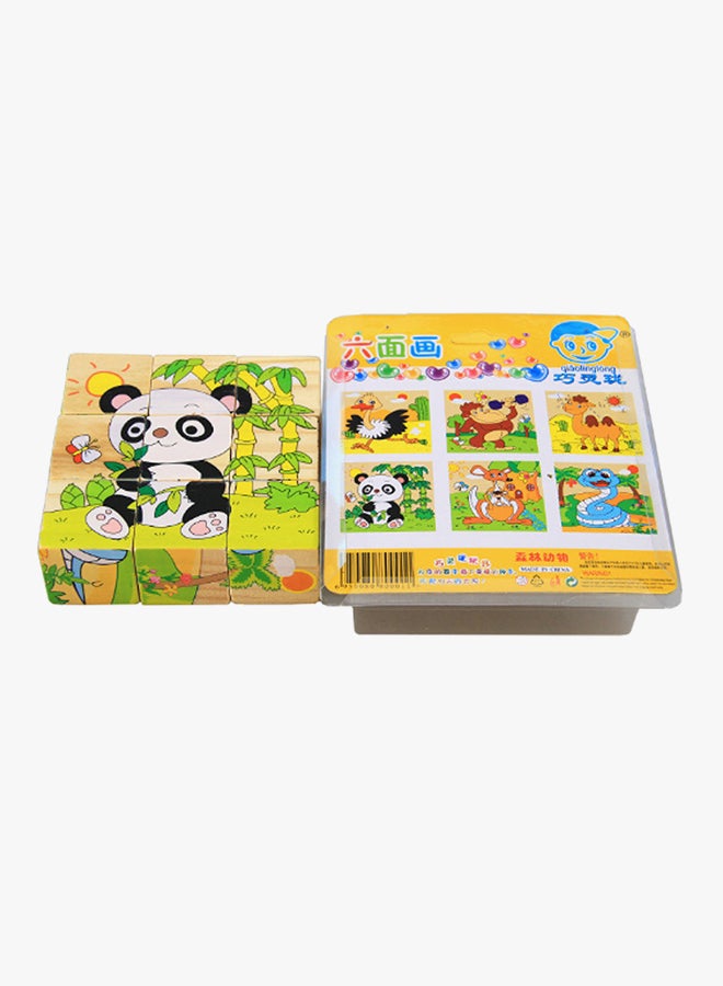 3D Puzzle Six Sides 9-Piece Wooden Baby panda Jigsaw Puzzle - Image 4