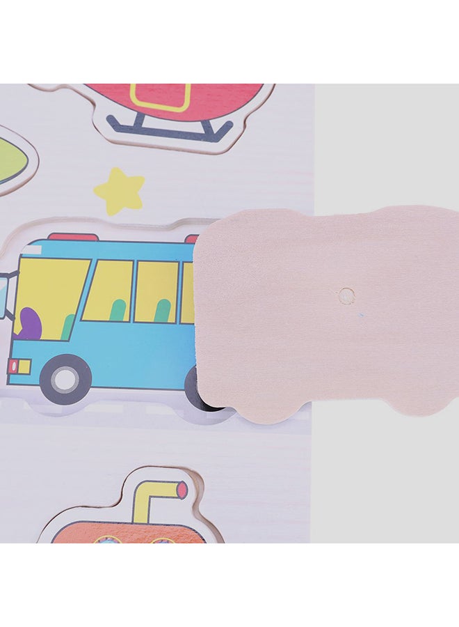 Wooden Puzzle Vehicles Cognitive Board Toys - Image 2